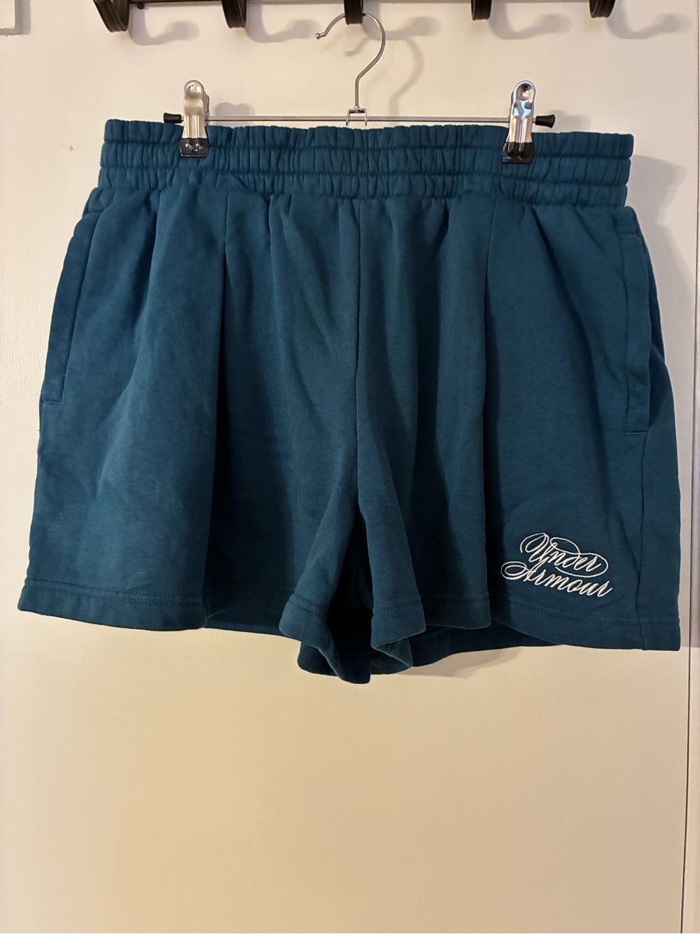 Under Armour Teal Drawstring Fleece Performance Shorts